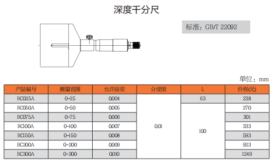 上工深度千分尺